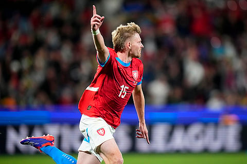 UEFA Nations League, Czech Republic vs Ukraine: Czech Republic's Pavel Sulc celebrates after scoring his side's second goal